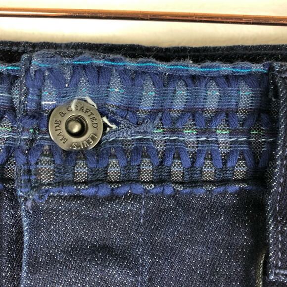 LEVI'S Embroidered Button Front Denim Skirt New 25 - Picture 4 of 9